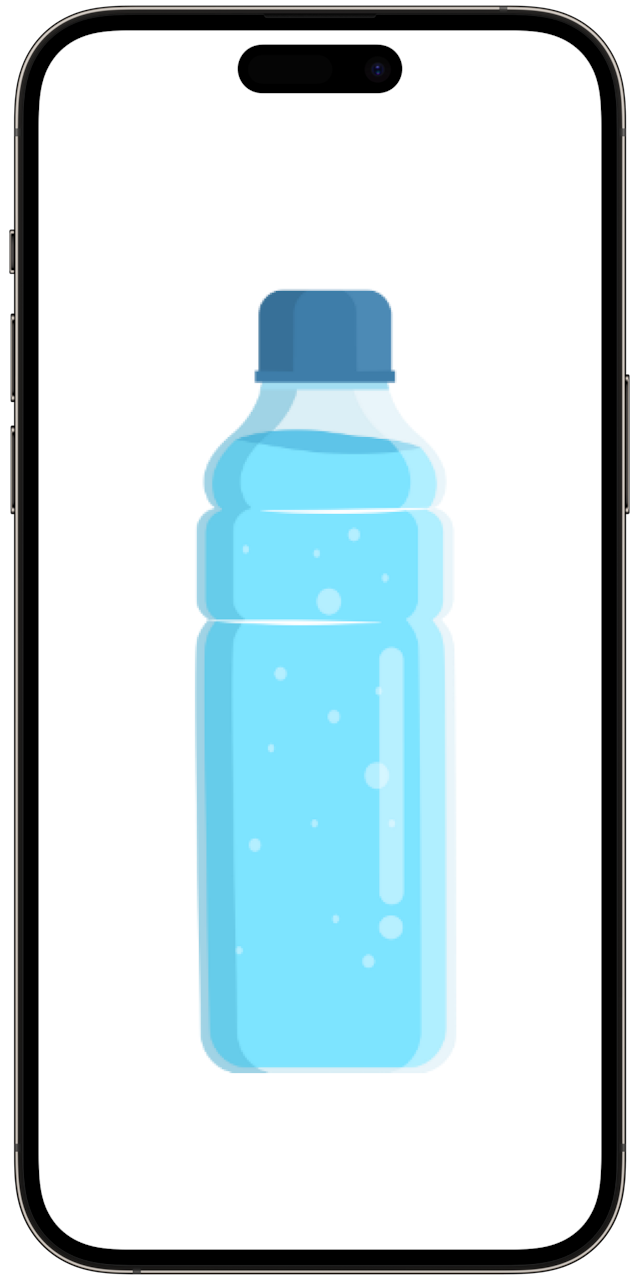 Screenshot of Last Bottle app showing a single use plastic water bottle