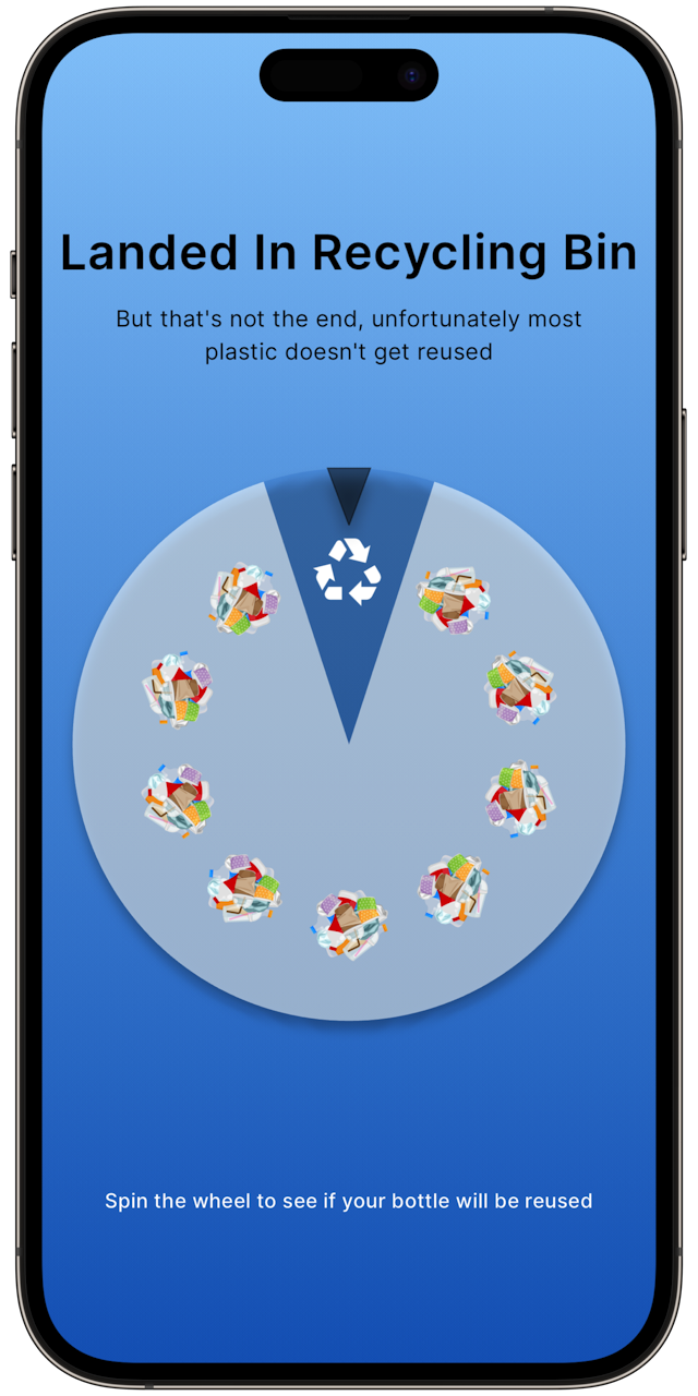Screenshot of Last Bottle app showing the recycle spinner